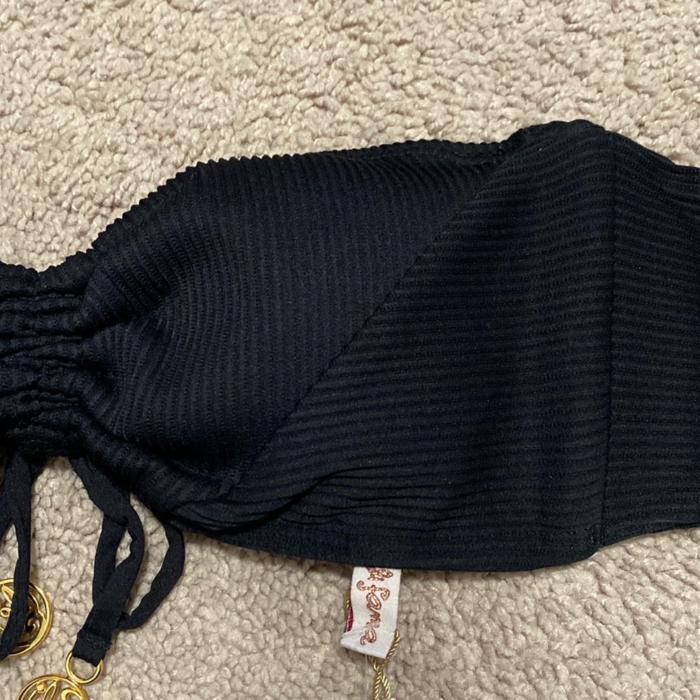 Luli Fama Triana Drawstring Bandeau Top Size XS - Picture 8 of 15